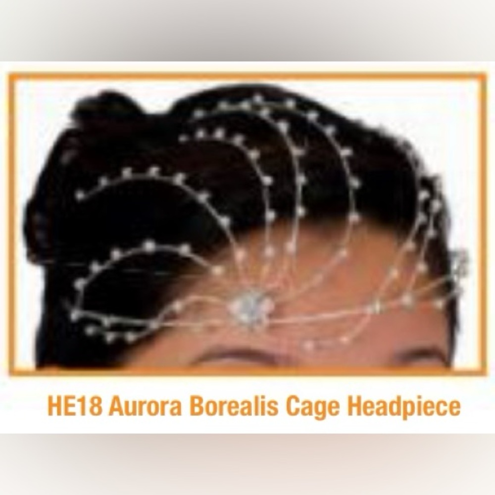 Costume Gallery HE18 Aurora Borealis Cage Head Piece Dance Costume Accessory
